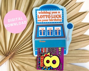 Porta biglietti della lotteria di compleanno, carta regalo per slot machine con inserto gratta e vinci, regalo per collega, marito, capo, amico, soldi