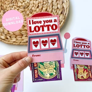Porte-ticket de loterie à gratter de la Saint-Valentin I Love You a Lotto Carte-cadeau de la Saint-Valentin pour les enseignants ou les autres significatifs ou les collègues