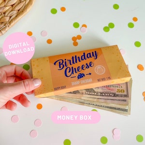 Geburtstags-Geld-Geschenk-Box Cheddar-Käse-Geld-Geschenk-Halter Cheddar-Geld-Einsatz-Box Lustiges Geschenk für Geburtstage Ihn und ihr Käse-Liebhaber