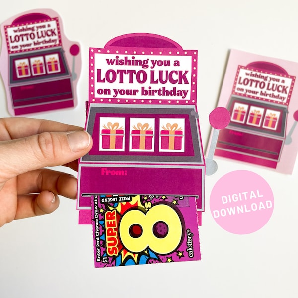 Birthday Lottery Card Insert Money Holder Purple Gift Card Lotto Ticket Insert 18th Birthday Lotto Ticket Printable