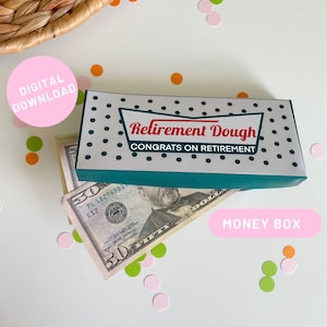 Retraite Argent Cadeau Mini Donut Box Tirelire Retraite Pâte Carte Drôle pour Donut Lover Money Box Insert | Enveloppe d'argent drôle