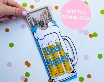 Bier-Geld-Geschenk-Umschlag für Bargeld-Geschenke Getränkegeld-Einsatz für Kerl-Geschenk oder Bier-Liebhaber 21.