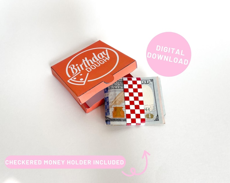 Birthday Money Pizza Box Gift Birthday Dough Cash Envelope Funny Money Holder Gift Pizza Lovers ...