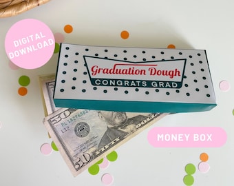 Mini porta soldi a forma di scatola di ciambelle, regalo di laurea, biglietto divertente per gli amanti delle ciambelle, inserto per salvadanaio/busta per congratulazioni