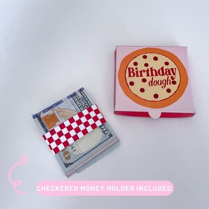 Birthday Money Pizza Box Pink and Red Dough Funny Money Holder Gift Printable Download for Her ...