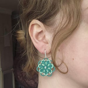 Tatting lace earrings