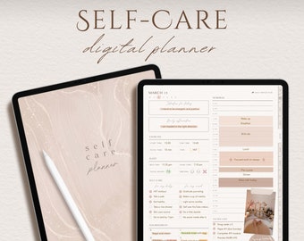 SELF CARE Digital Planner | Undated Monthly, Weekly, & Daily Planner for Mental Health, Anxiety, Mindfulness, Healing, Positivity, Self Love