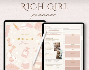 RICH GIRL Digital Planner | Ultimate Undated Planner | Monthly, Weekly, Daily All-in-One Life Planner | iPad, Android, GoodNotes, Notability