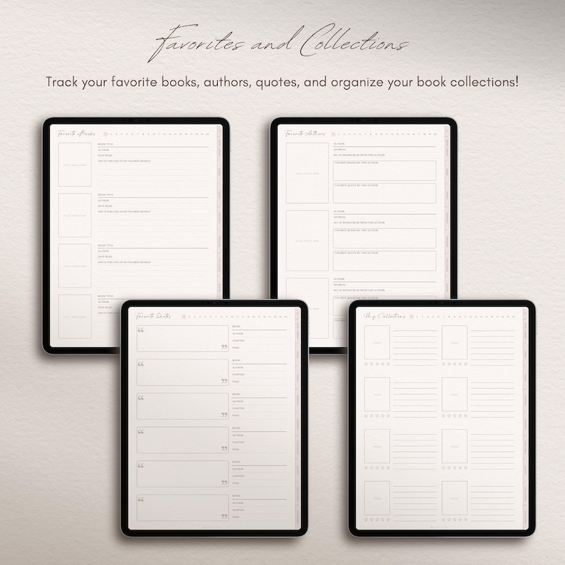 Digitales Lesetagebuch Wiederverwendbares minimalistisches Boho-Leseplaner-Tagebuch mit Buchrezension für iPad, Android-Tablet, GoodNotes und Notability Bild 9