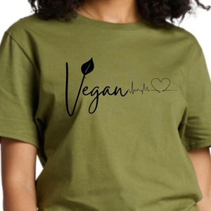 Vegan life line T Shirt, with Vegan Vibes,Vegan Shirt, Vegan lifeline, Vegan Gift, Vegetarian Shirt, Vegan Clothing , Animal Lover Shirt,