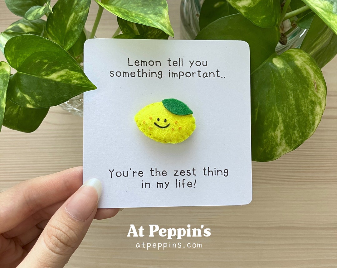Mini Lemon Felt Pin Kawaii Citrus Fruit Pun for Vegan/foodie Etsy