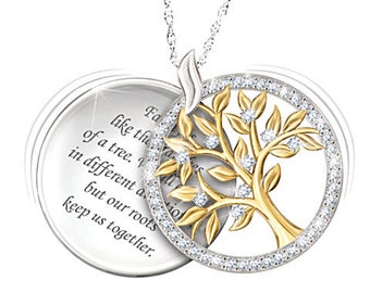 Family Tree Necklace, Silver Plated