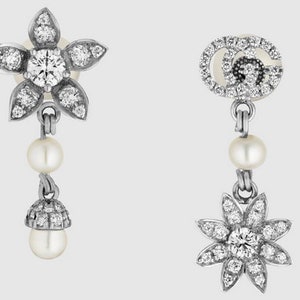 Rhinestone Blossom Mismatch Earrings