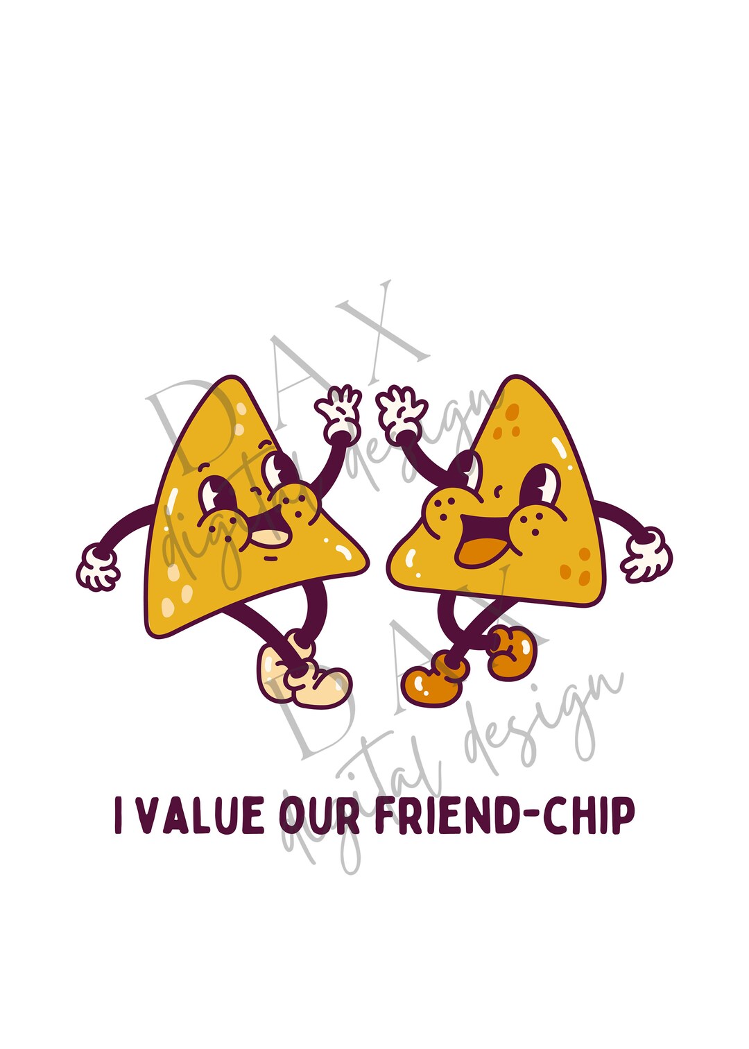 I Value Our Friend-chip, Friendship, Retro Tortilla Chips, Vintage ...