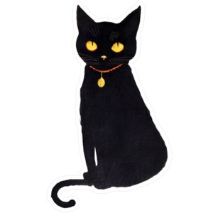 Black Cat Spooky Halloween Kiss-Cut Sticker-suitable for both indoor and outdoor use, printed on scratch, UV, water resistant Vinyl