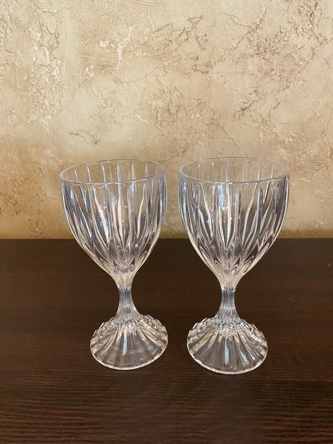Mikasa Park Lane Crystal Wine Glasses Set of Two Etsy