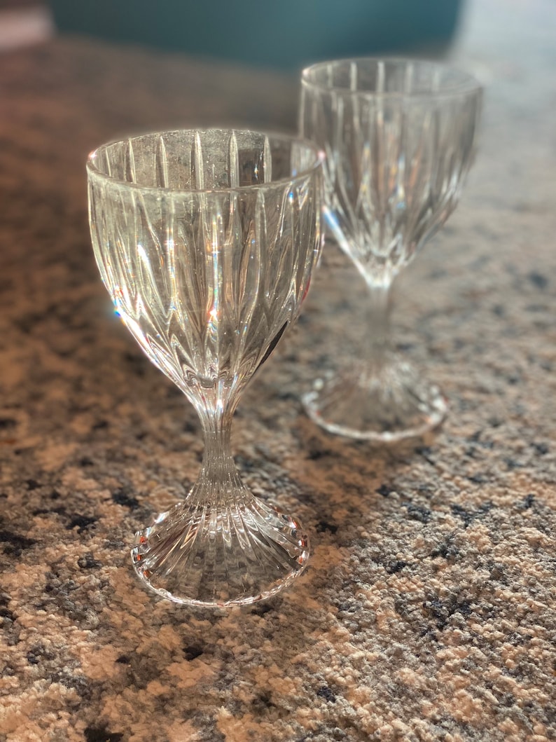 Mikasa Park Lane Crystal Wine Glasses Set of Two Etsy