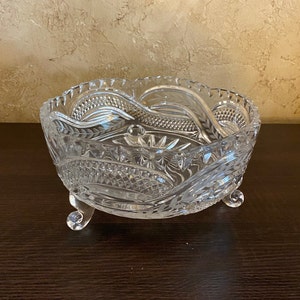 Brilliant Cut Vintage Tri-Footed Large Bowl