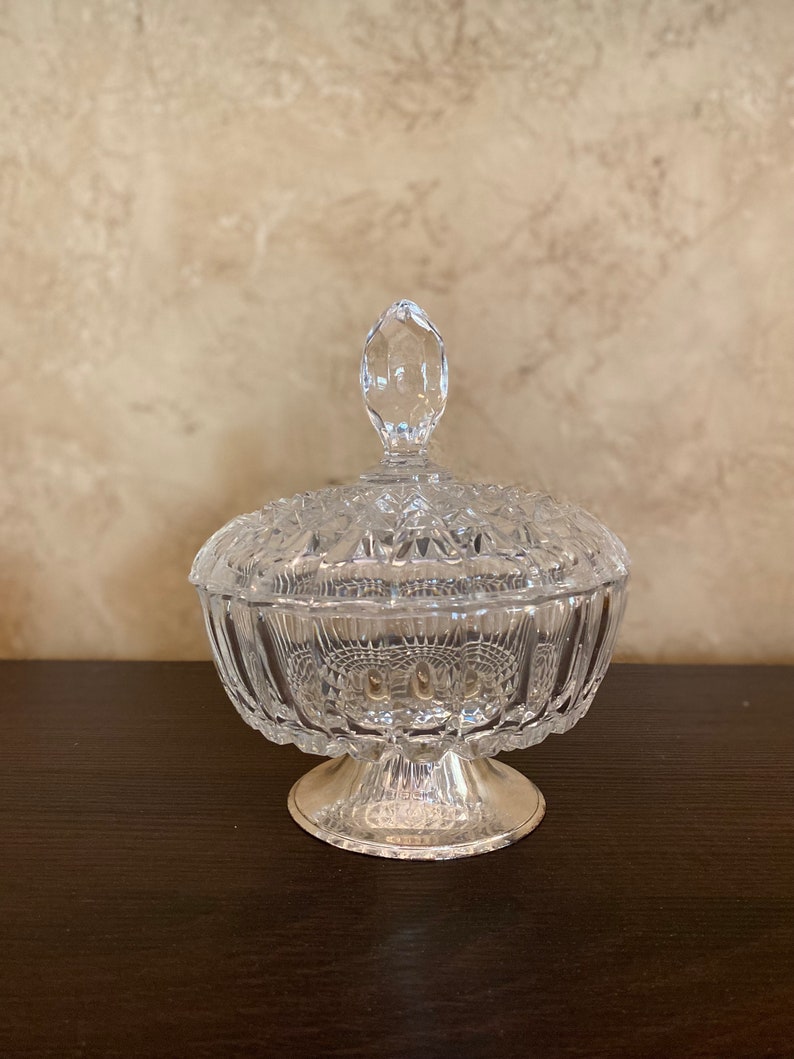 Vintage Crystal Candy Dish Etsy