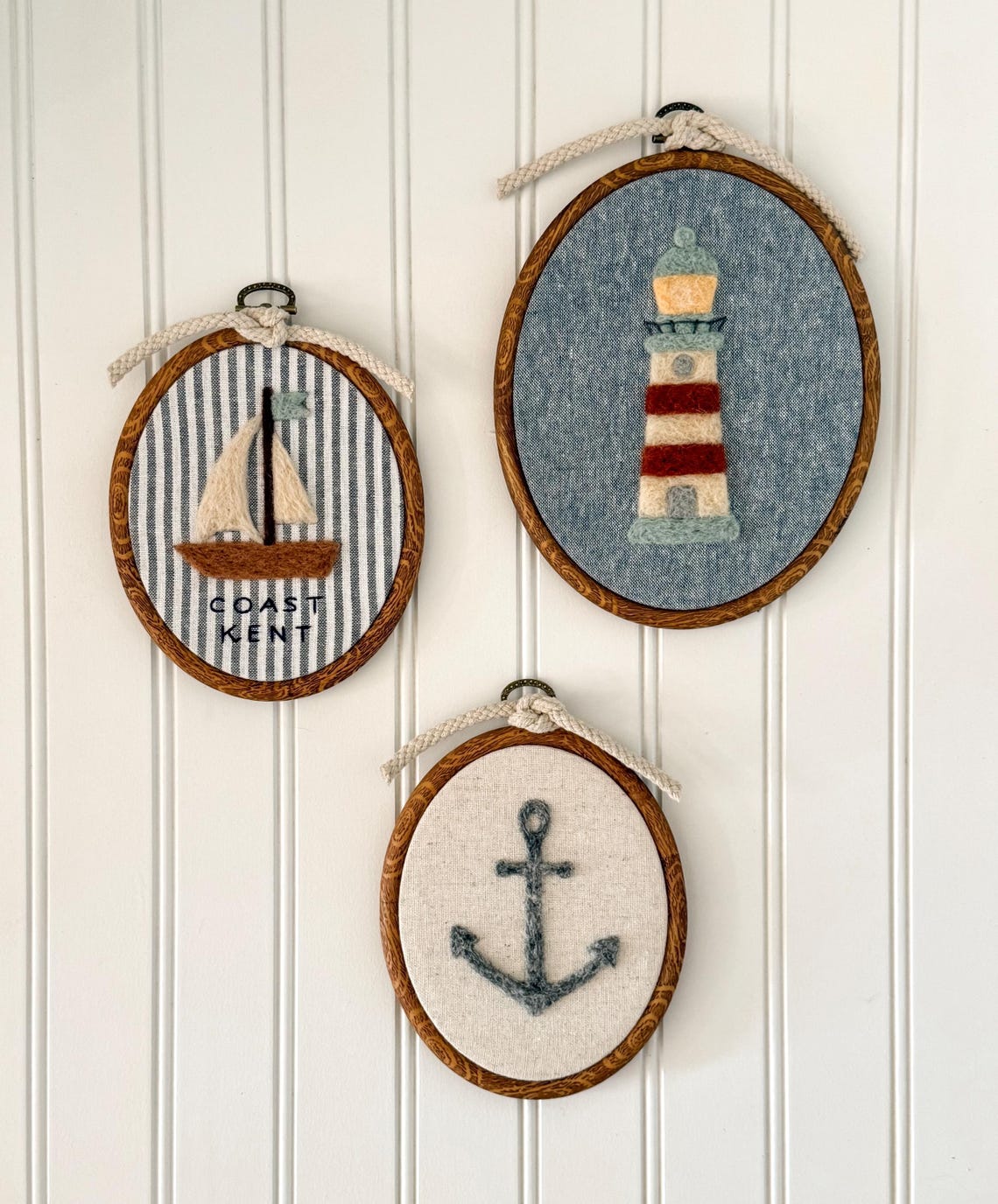Personalized Nautical Nursery Wall Art Set, Sailboat Lighthouse Anchor ...