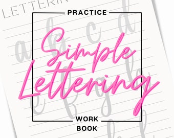 Angelina Brush stroke | Simple lettering workbook | hand lettering practice | printable sheets