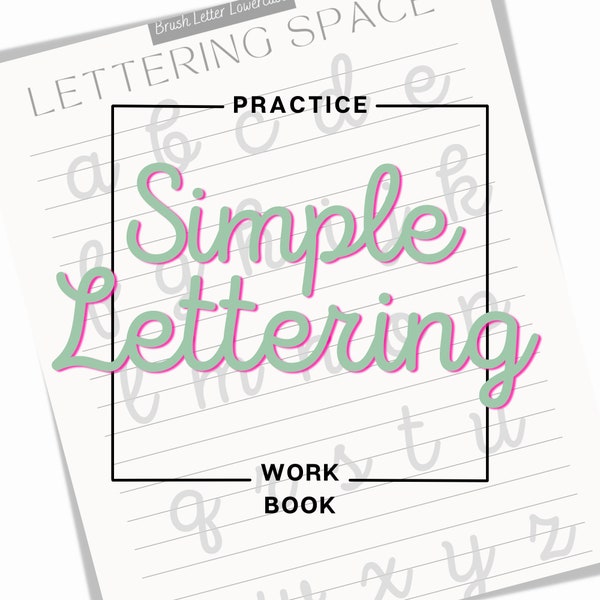 Intro Script Brush stroke | Simple workbook | hand lettering | printable practice sheets