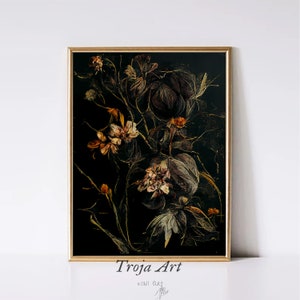 TROJA’S PICK (special discount) moody Dark Academia Digital Download | Old But GOLD | Dark Floral Print | Oil Painting | Downloadable