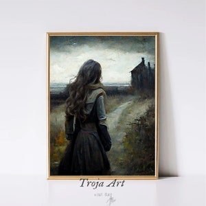 TROJA’S PICK (special discount)  Moody Dark Vintage Painting | Time Traveller Woman | Oil Painting | Digital | Art Painting Downloadable |