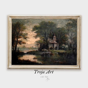 TROJA’S PICK (special discount)  Landscape Antique Oil Painting Art | Vintage Print Country Landscape Painting | Digital Download