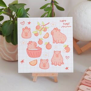 Capybaras and Oranges | Mini Art Print