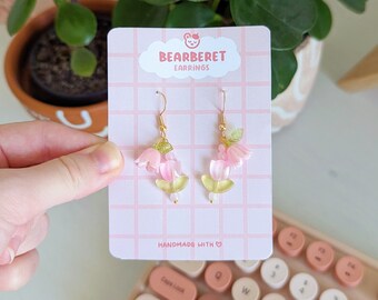 Pastel Pink Flower Fairycore Earrings