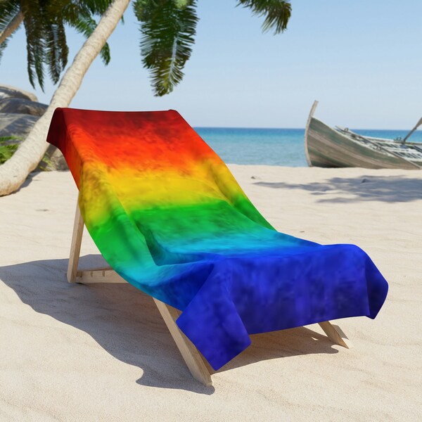 Rainbow Beach Towel Etsy