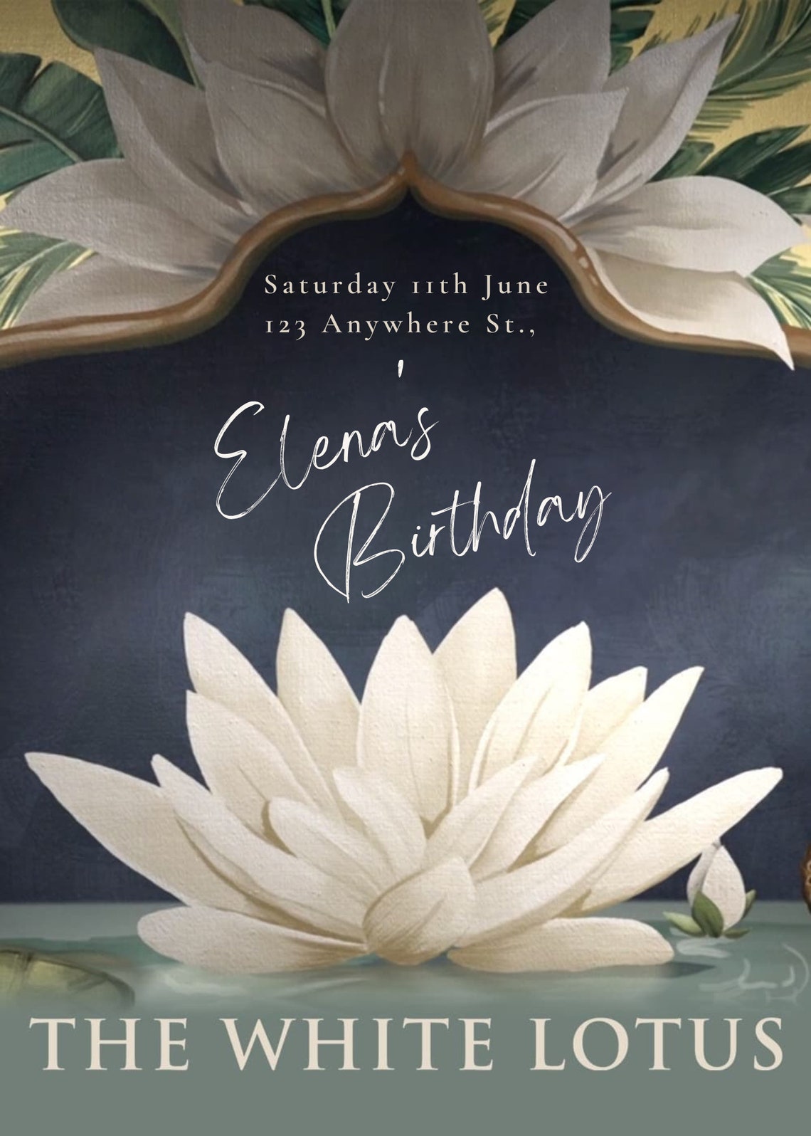 White Lotus Themed Party Invitation - Etsy