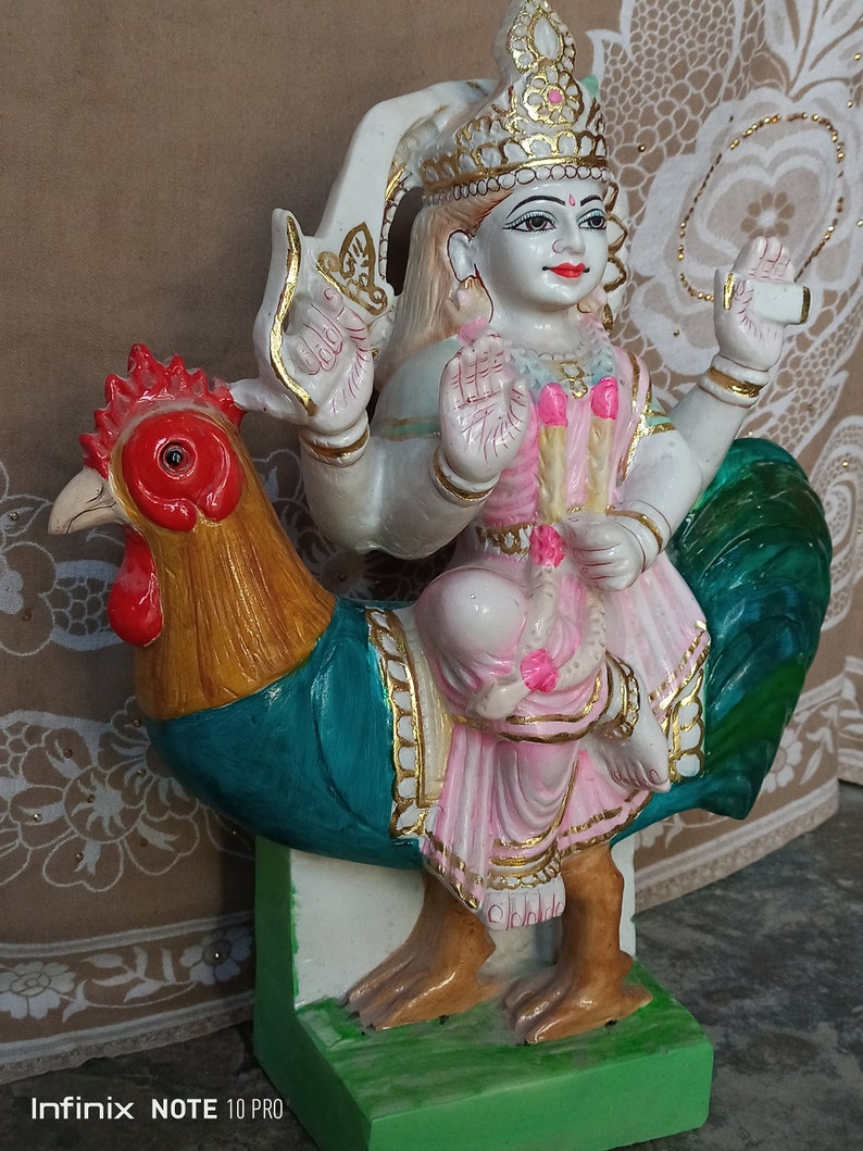 Bahuchara Mata Goddess 18 Inch Gujarati Trending Statue Marble Stone