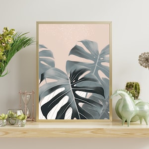 Minimalist Monstera: Delicate Line Drawing Print - Elegant Black & White Swiss Cheese Plant Art - Modern Botanical Wall Decor