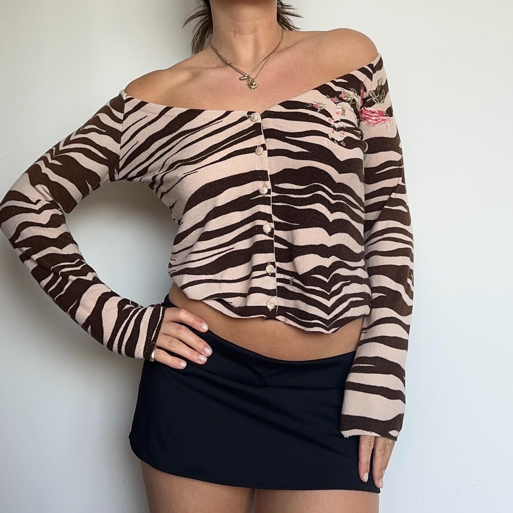 Blumarine SS2000 Zebra Cardigan - Etsy