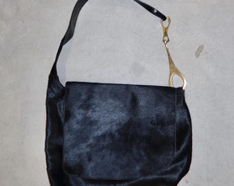 Cuffz Rare Black Leather 'barfly' Bag - Etsy