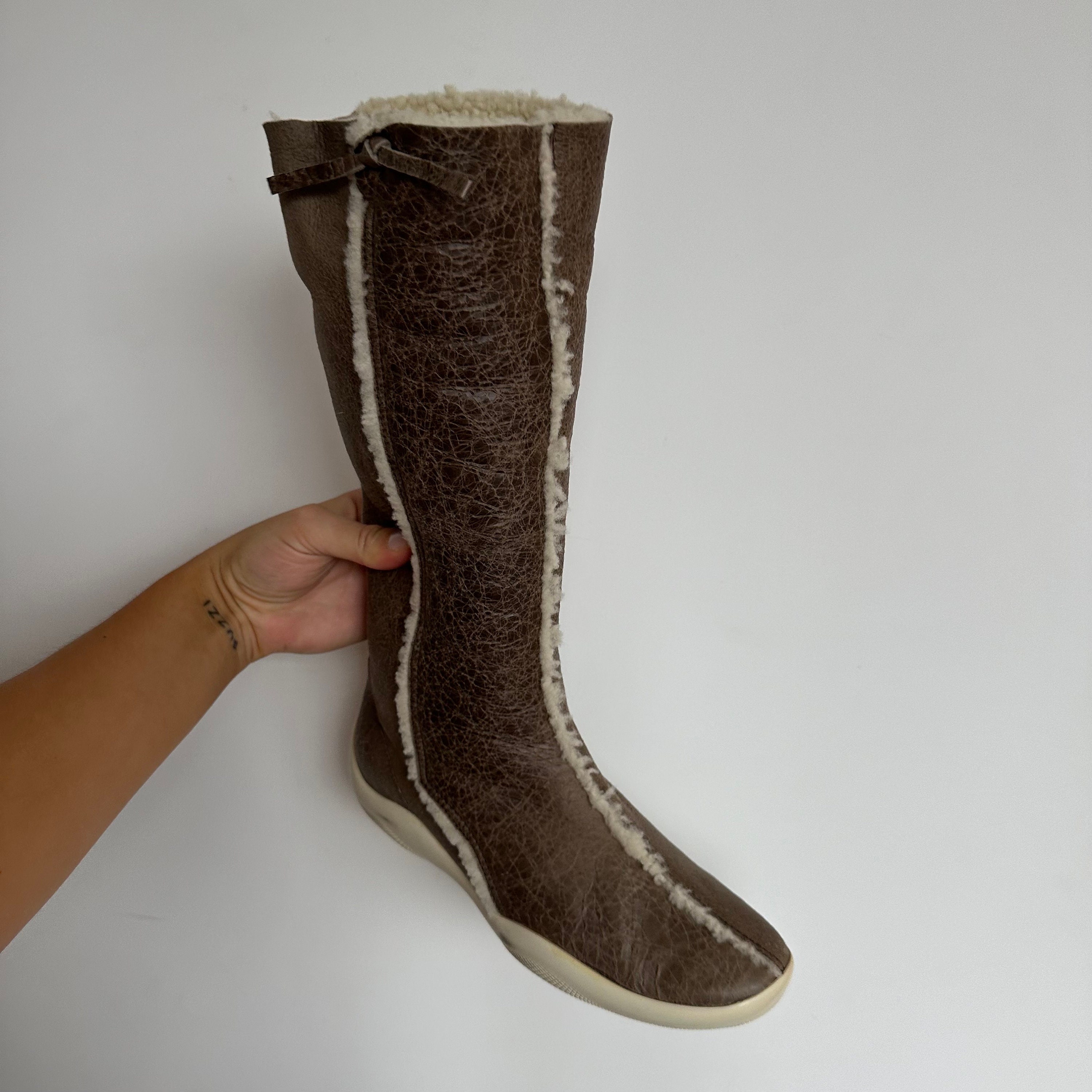 Prada Sport Shearling Boots (36) - Etsy