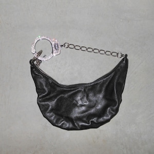 Cuffz Rare Black Leather 'barfly' Bag - Etsy