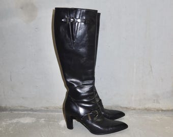 Chanel Leather Boots (37.5)