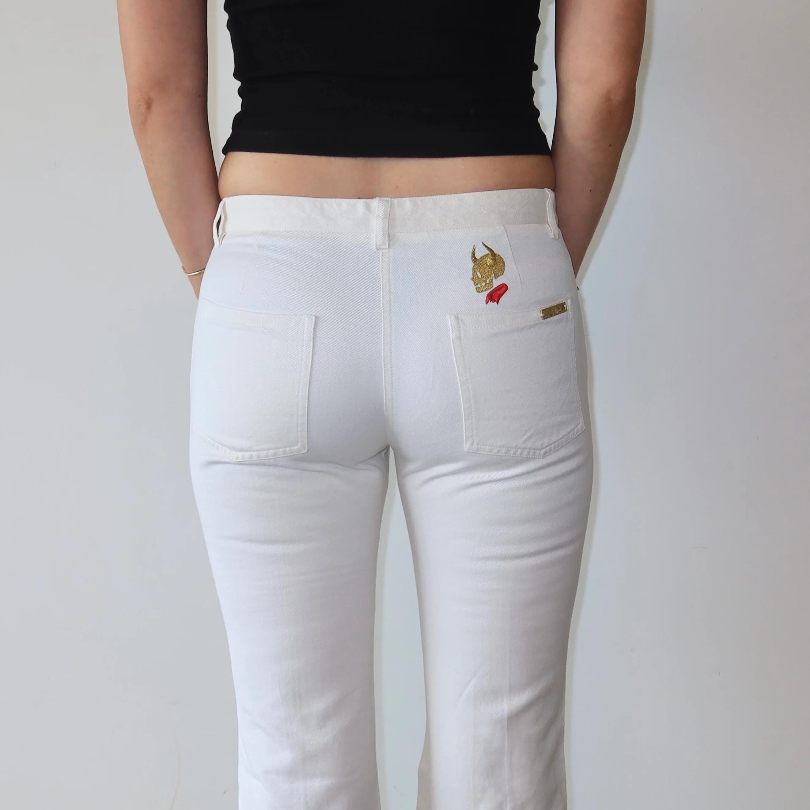 Chloé Rare SS2000 Skull Embroidered Jeans by Stella