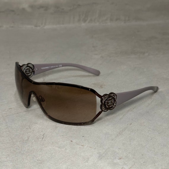Chanel Brown Tinted Shield Sunglasses - image 2