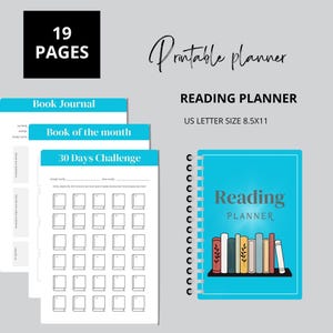 Printable Reading Planner, Book Journal Template, Reading Log, Review ...