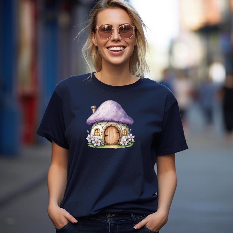 Purple Fairy Clipart Bundle: Whimsical Mushroom Forest PNG SVG (Digital Download) image 2