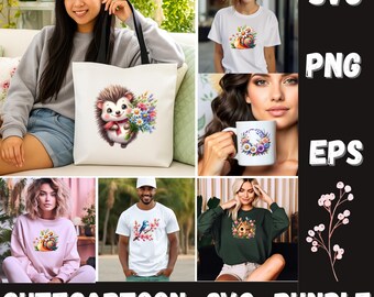 Clipart di cartoni animati per Cricut Silhouette Canva, file di design ad acquerello kawaii per scrapbooking baby shower