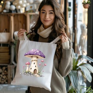 Purple Fairy Clipart Bundle: Whimsical Mushroom Forest PNG SVG (Digital Download) image 7