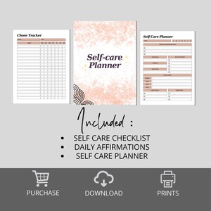 Self Care Planner Digital, Daily Self Love Journal, Wellness Log ...