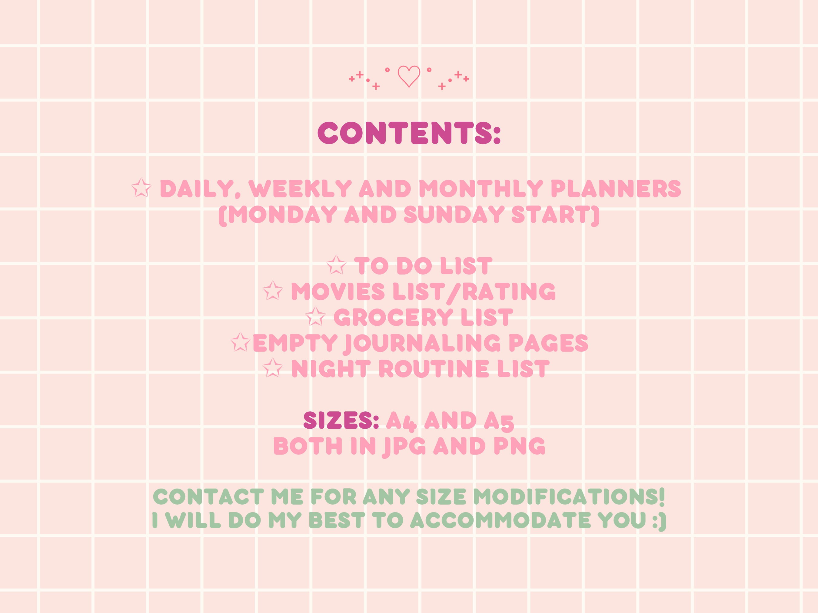 Digital Planner for iPad | Kawaii Daily + Weekly Planner PDF | Cute ...