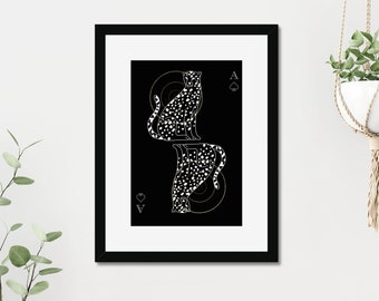 Ace of Spades Wall Print, Minimalistic Art, Black & White