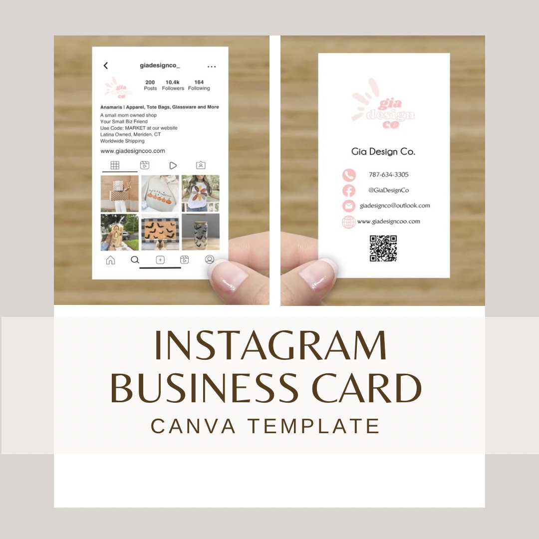 Business Cards Template, Instagram Business Card, Canva Template ...